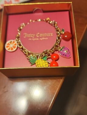 Juicy Couture Gold Fruit Charm Bracelet